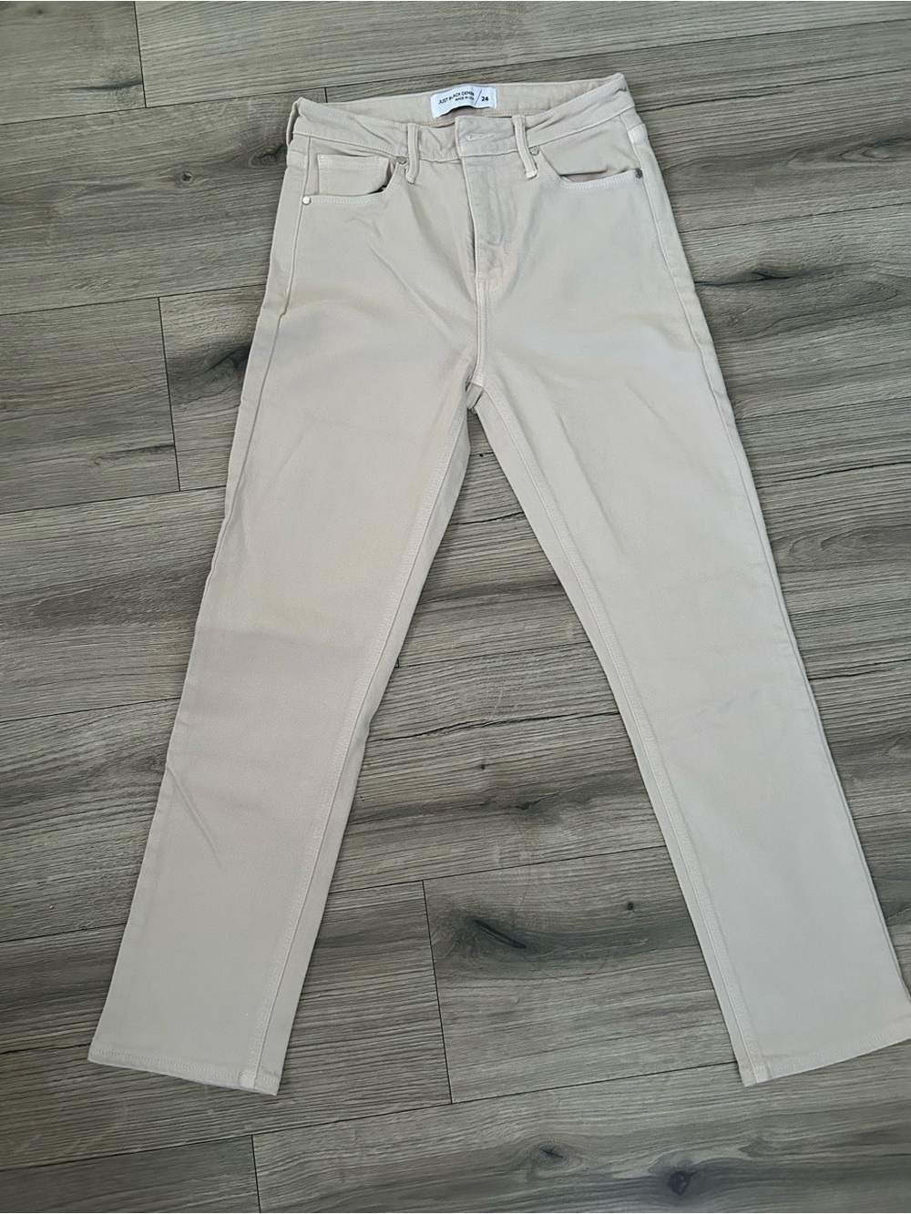Just Black Denim Cream High-Rise Jeans